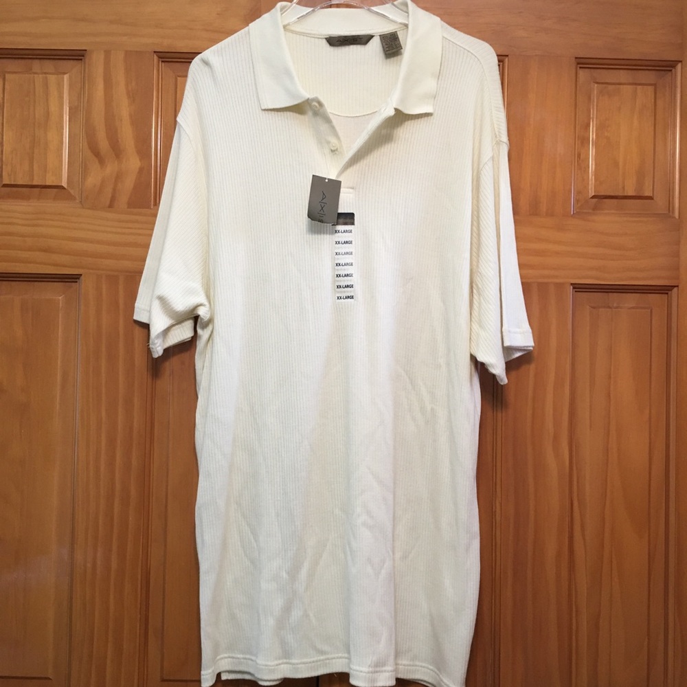 Axist NWT Ivory Ribbed Polo Shirt XXL